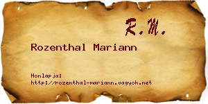 Rozenthal Mariann névjegykártya